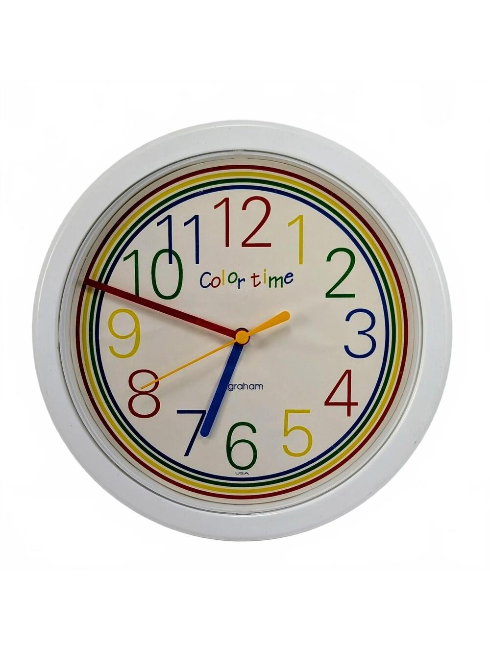 Retro "Color Time" Rainbow Ingraham Quartz Wall Clock